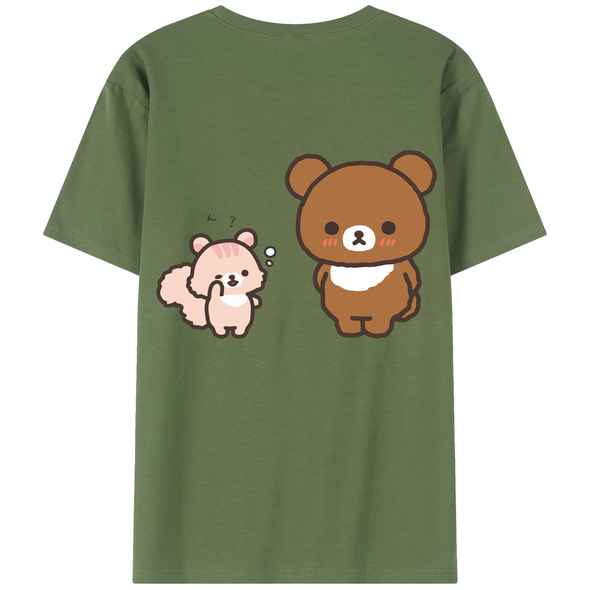 （画像用） リラックマ リラックマ キイロイトリ Rilakkuma Korilakkuma Kiiroitori 綿100％ メンズ半袖Tシャツ（バックプリント） 通気性